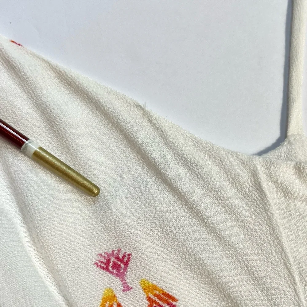 Jen's Pirate Booty White High-Low Slip Dress with Multicolor Embroidery - Picture 11 of 13
